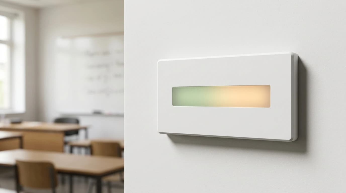 SchoolSense Sound sensor wall-mounted in an Australian classroom